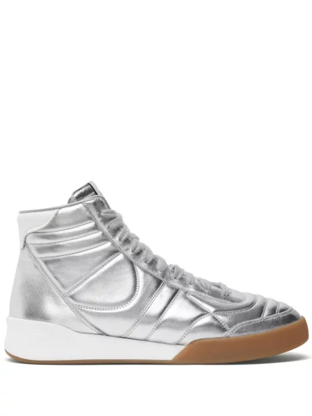 Sneakerși Courreges din piele argintiu
