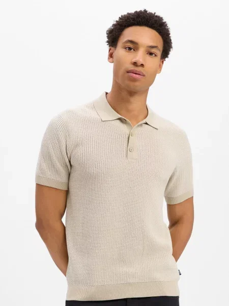 Joop! Dzianinowa Koszulka Polo Brianoro beige beżowa