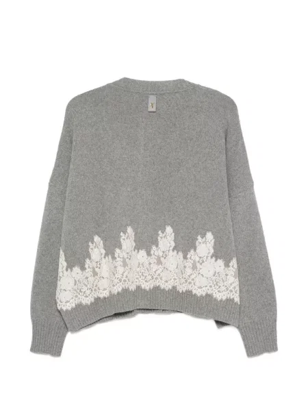 Cardigan Alberta Ferretti din dantelă gri