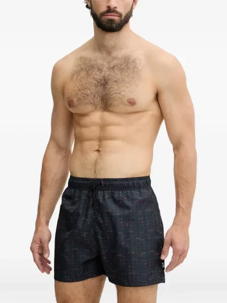 Slip de baie Ea7 Emporio Armani cu imagine cu cordon gri
