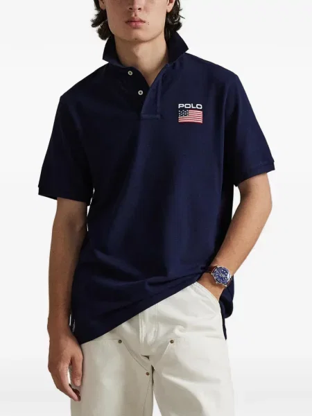 Καρό polo Polo Ralph Lauren με κέντημα πλεγμένο ροζ