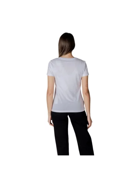Armani Exchange Koszulki Kobieta XL Casualowy T-shirt z Okrągłym Dekoltem biały