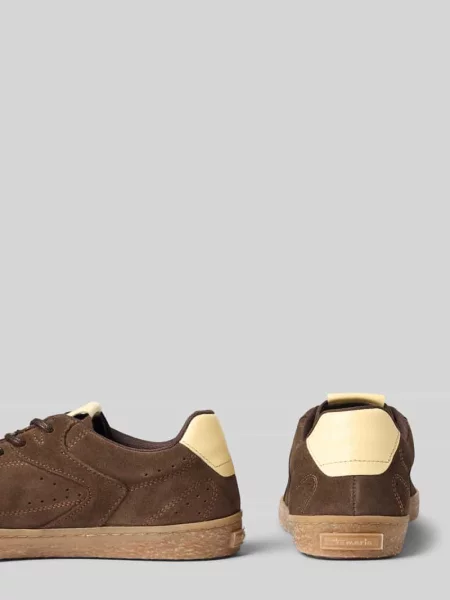 Sneakersy z naturalnej skóry z wyhaftowanym logo Tamaris