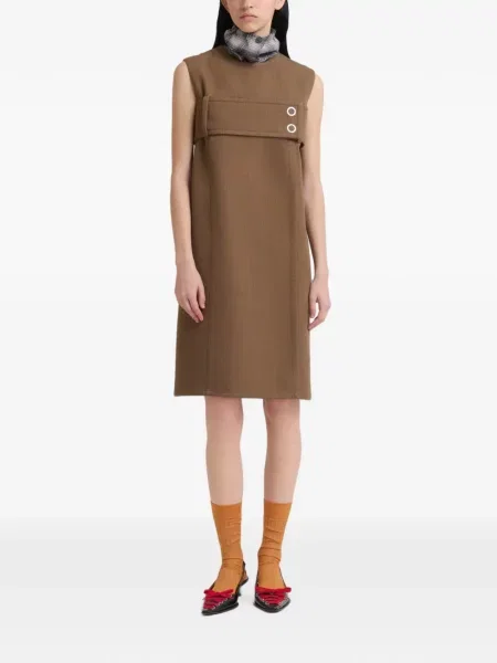 Cu centură rochie Marni de lână maro
