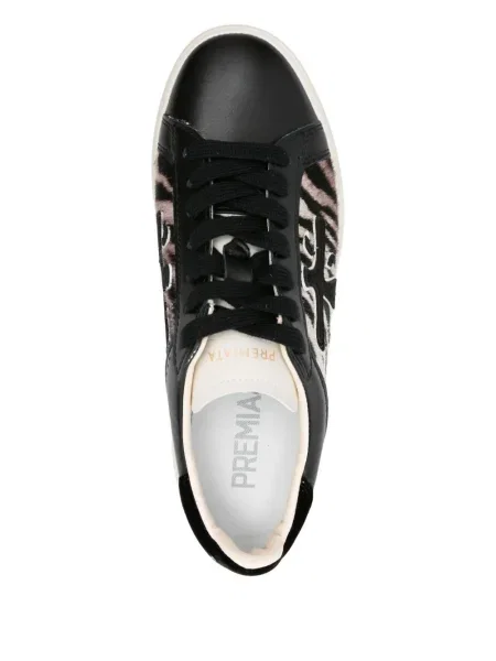 Sneakerși Premiata cu platformă cu imagine cu model zebră negru