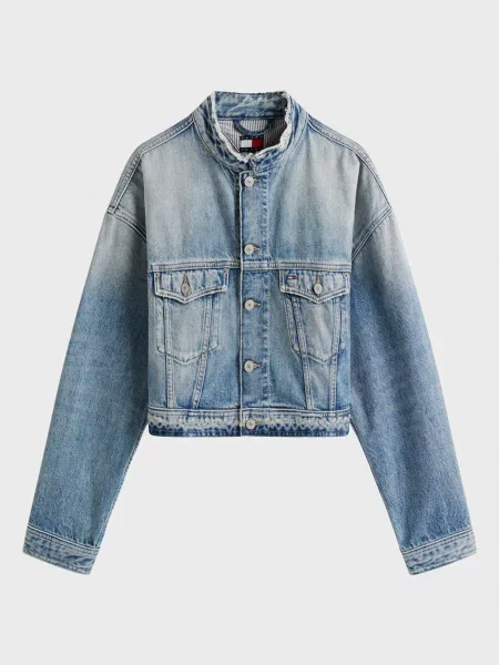 Укорочена джинсова куртка Tommy Jeans блакитна