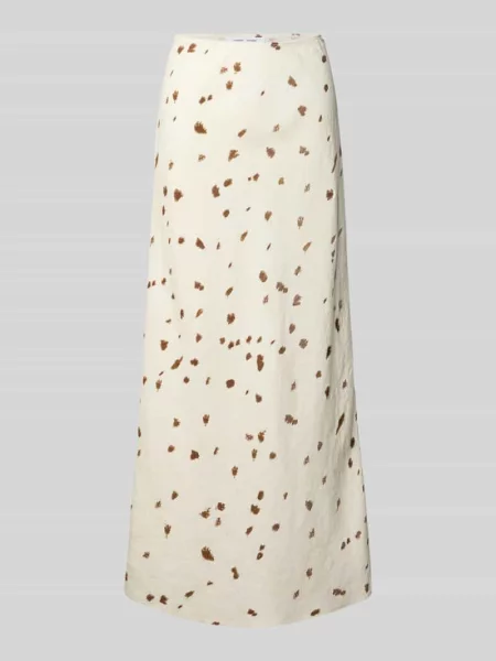 Spódnica z lnu w linii A Samsoe Samsoe biała