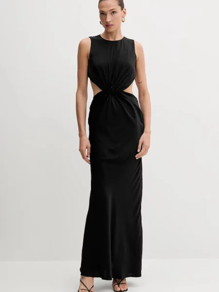 Bardot rochie maxi drept negru