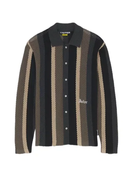 Cardigan Iuter cu dungi tricotate negru