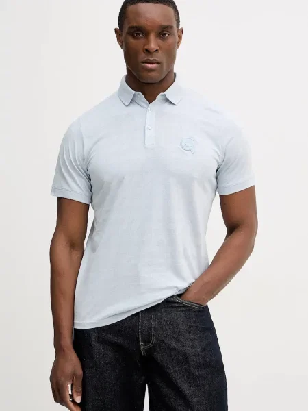 Tricou polo Karl Lagerfeld albastru