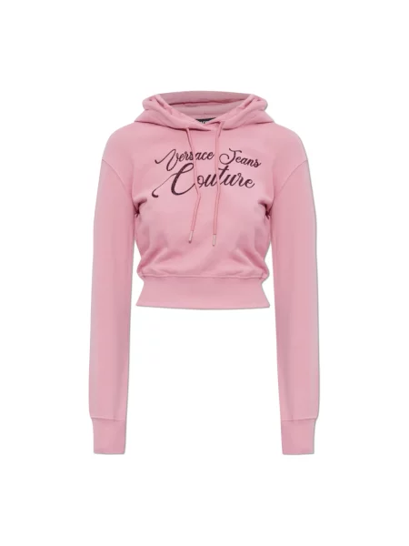 Bluza z kapturem Versace Jeans Couture z kapturem różowa