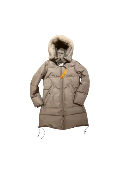 Długa parka Parajumpers skórzana beżowa