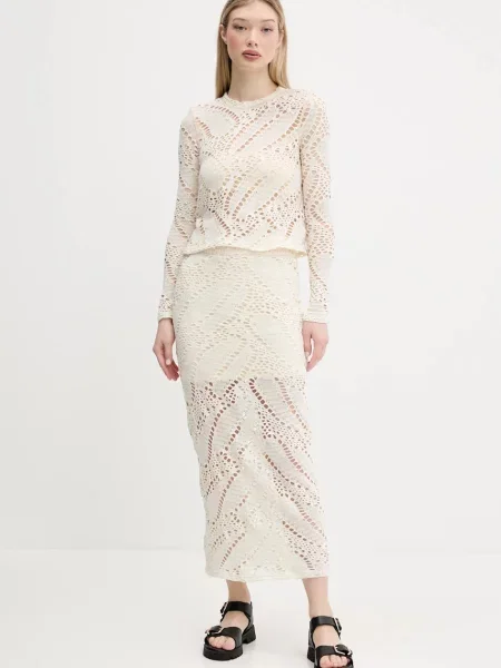 Desigual spódnica WOOLF maxi ołówkowa beżowy