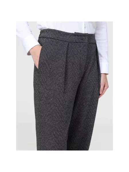 Spodnie Emporio Armani w jodełkę szare
