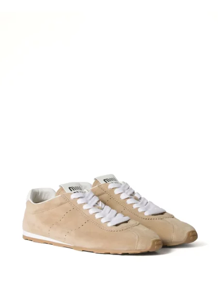 Sneakerși Miu Miu din piele de căprioară