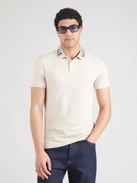 Guess Tricou polo Bej albastru