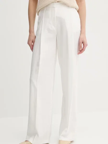 Silvian Heach Текстилни панталони Nieva Wide Leg бял