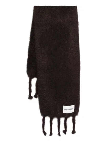 Fular Jil Sander cu franjuri maro