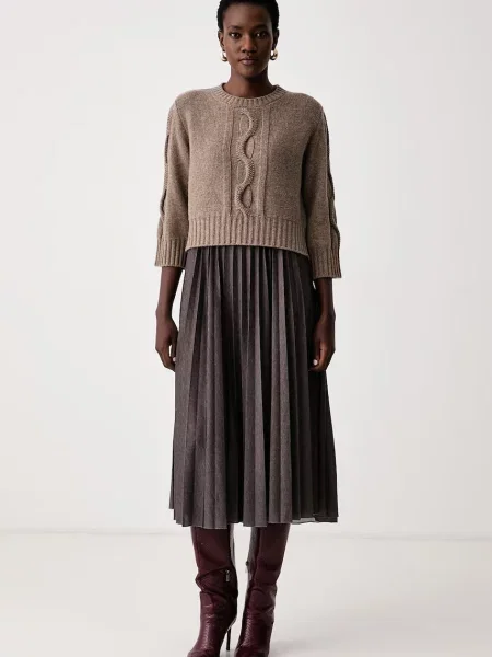 Weekend Max Mara rochie pulover cu amestec de lână WKDCALCO maro