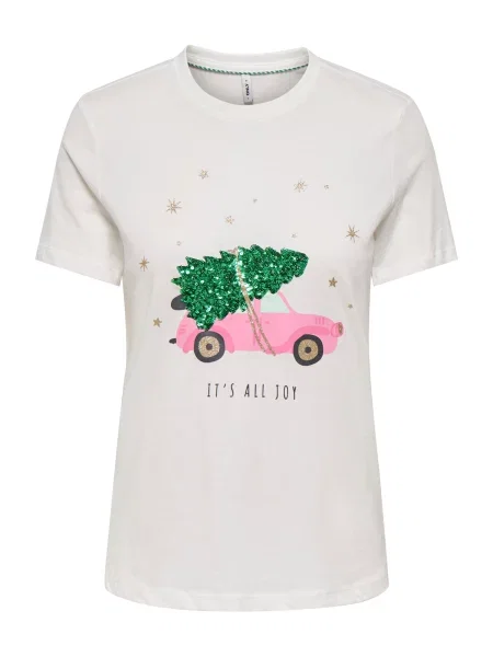 ONLY Tricou ONLKITA auriu / verde / roz alb