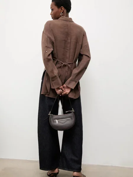 Answear.LAB camasa cu guler clasic relaxed maro