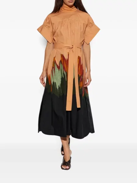 Rochie midi Ulla Johnson cu imagine portocaliu