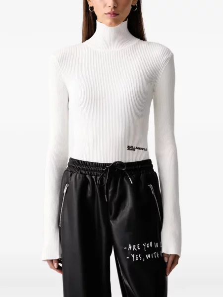 Sweter Karl Lagerfeld Jeans z logo biały