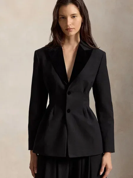 Polo Ralph Lauren palton scurt pentru femei cu negru