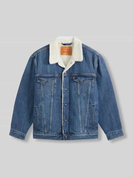 Kurtka jeansowa o kroju relaxed fit z czystej bawełny z podszewką ze sztucznego kożuszka Levi's niebieska