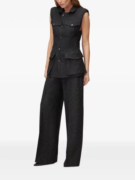 Pantaloni Retori de lână negru