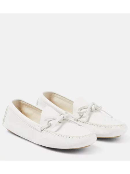 Mocasini The Row din piele alb