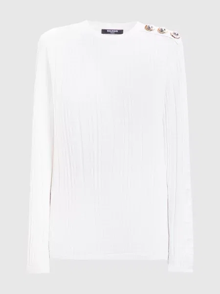 Джемпер в бредовий візерунок Balmain білий