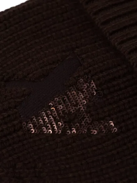 Căciulă Armani Exchange cu paiete tricotate maro