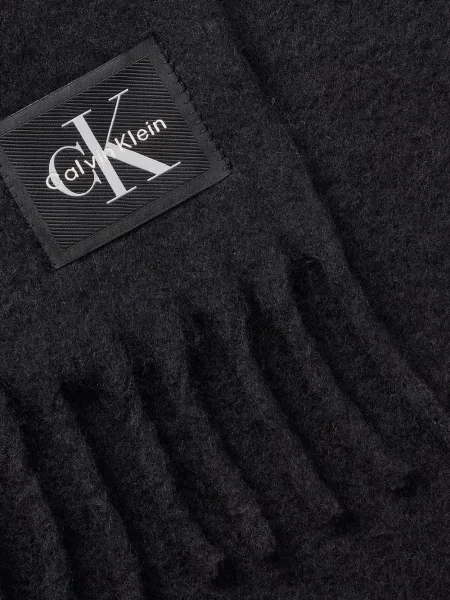 Fular Calvin Klein cu franjuri negru