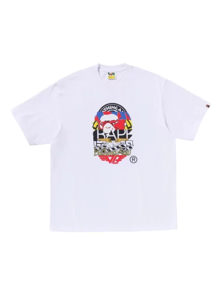 Tricou A Bathing Ape® cu imagine alb