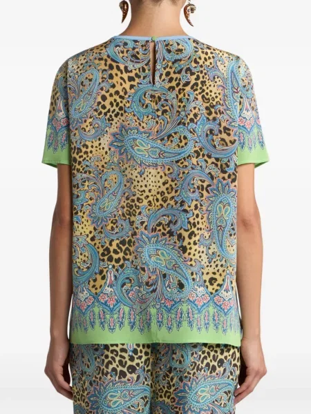 Μεταξωτός τοπ Etro paisley κίτρινο