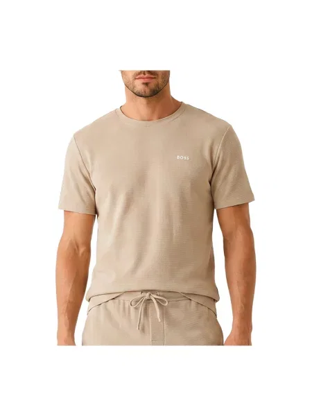 BOSS t-shirt lounge Waffle T-Shirt beżowa
