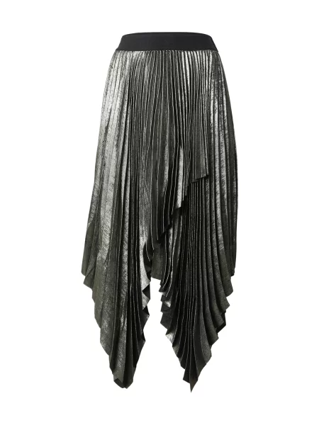 AllSaints Fustă Elisa denim / argintiu negru