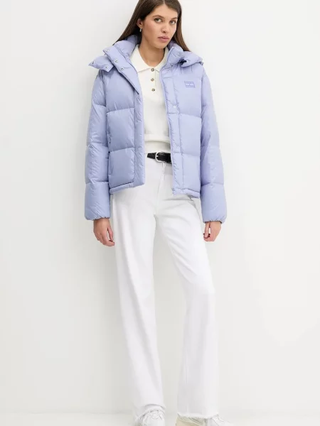 Tommy Jeans kurtka puchowa zimowa fioletowy