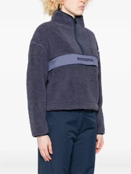 Geacă Rossignol din fleece de jumătate de fermoar albastru