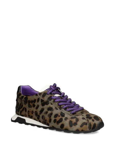 Sneakerși Ash cu șireturi cu imagine cu model leopard maro