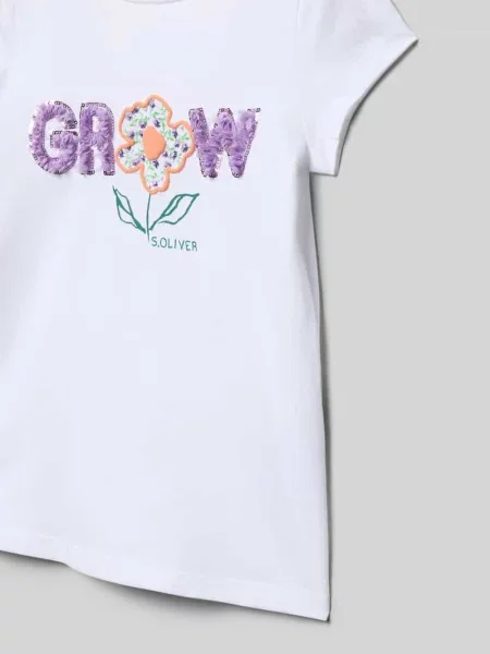 T-shirt o pudełkowym kroju a z czystej bawełny S.oliver Red Label biała