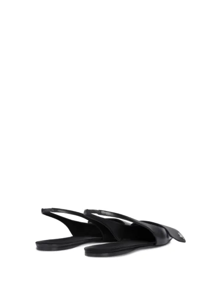 Balerini Courreges din piele slingback negru
