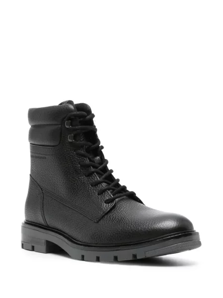 Cizme scurte Tommy Hilfiger din piele negru