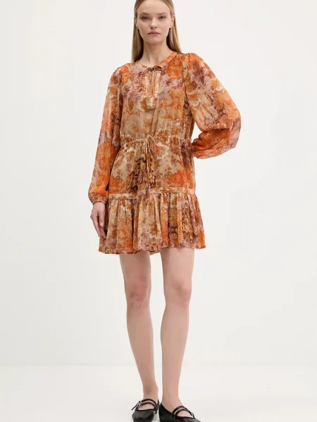 Сукня Desigual BOHOSHORT mini розкльошена помаранчевий