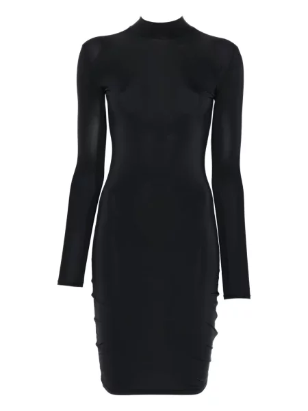 Przezroczysta długa sukienka maxi Maison Close garniturowa czarna