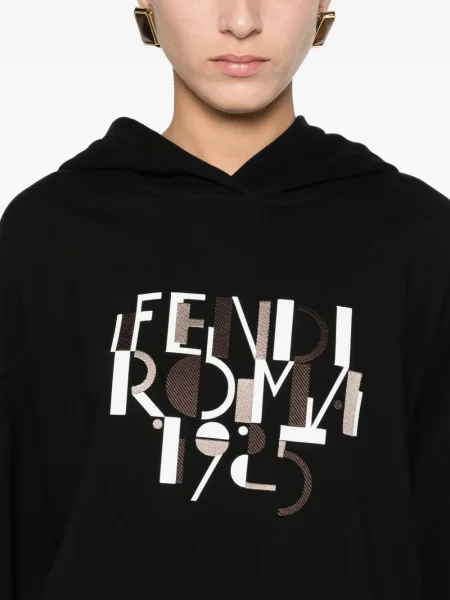 Hanorac cu glugă Fendi cu imagine negru