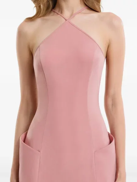 Rochie Gemy Maalouf cu gât halter roz