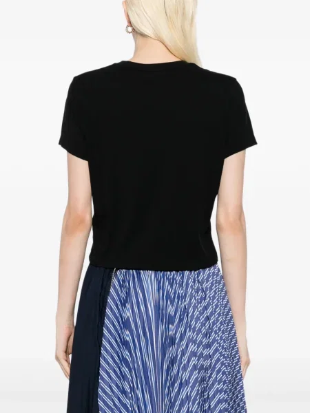 Tricou Maison Kitsune cu broderie negru