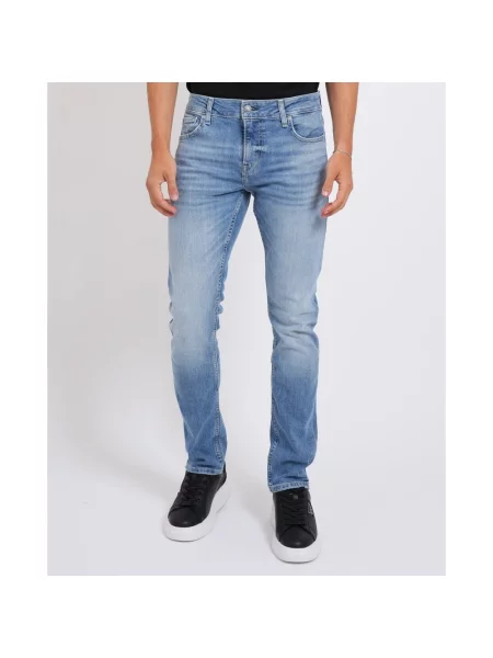 Skinny jeansy skinny Guess niebieskie